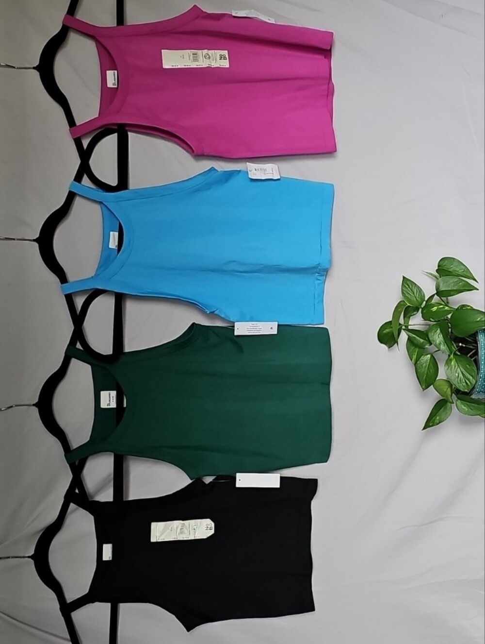 Bundle: NOBO Sleeveless Nylon Tank Tops in Pink, Blue, Green & Black